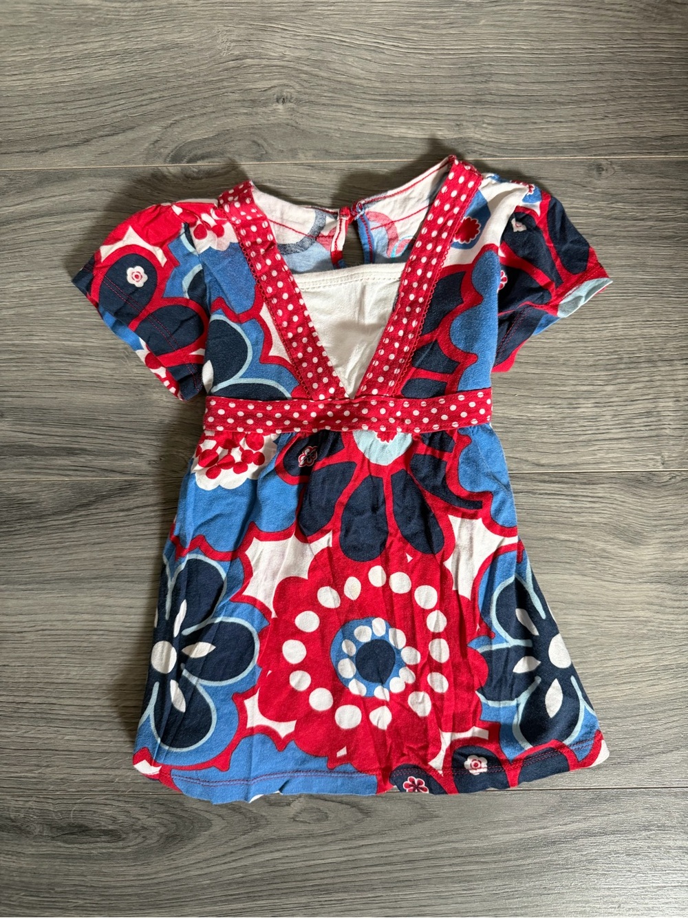 The Children's Place Red, Blue & White Floral Empire-Waist Girls' Dress